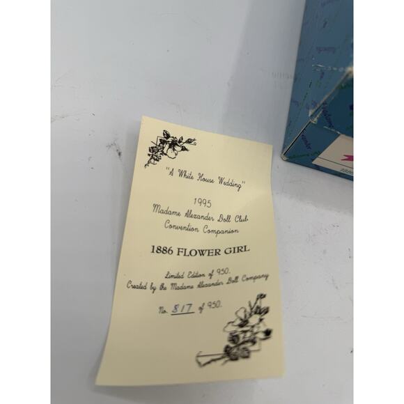 Madame Alexander 1886 Flower Girl Doll 1995 MADC Ltd Ed #817/950 w/ Box - Picture 4 of 5